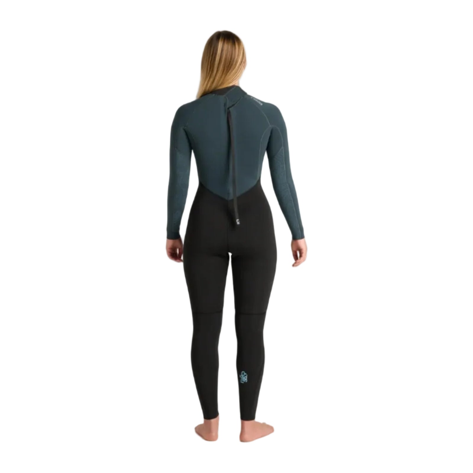 C-Skins NuWave Surflite 4/3mm Women's Back Zip GBS Wetsuit 2026 - Black / Dark Forest / Retro Blue