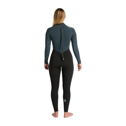 C-Skins NuWave Surflite 4/3mm Women's Back Zip GBS Wetsuit 2026 - Black / Dark Forest / Retro Blue