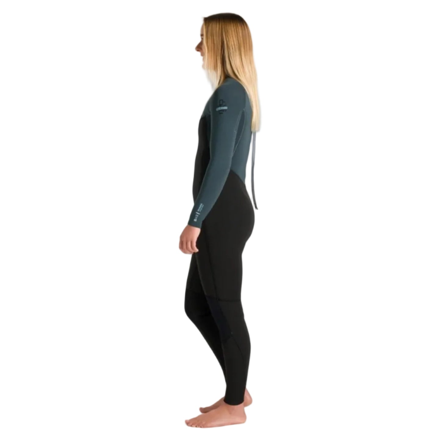 C-Skins NuWave Surflite 4/3mm Women's Back Zip GBS Wetsuit 2026 - Black / Dark Forest / Retro Blue