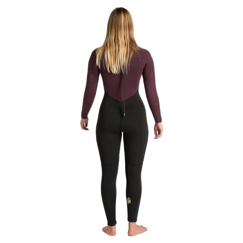 C-Skins NuWave Surflite 5/4/3mm Womens GBS Back Zip Wetsuit 2026 - Black / Rust / Yellow