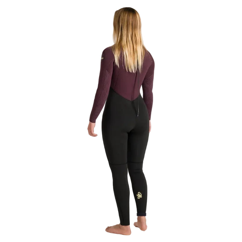 C-Skins NuWave Surflite 5/4/3mm Womens GBS Back Zip Wetsuit 2026 - Black / Rust / Yellow