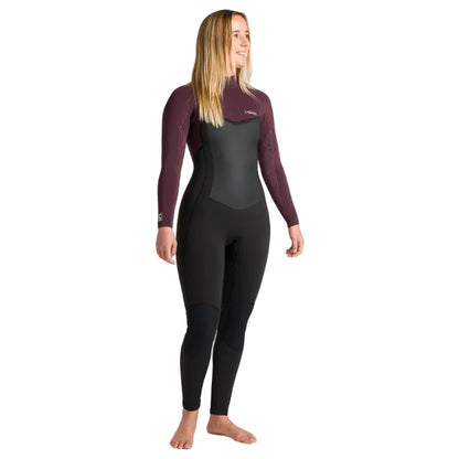 C-Skins NuWave Surflite 5/4/3mm Womens GBS Back Zip Wetsuit 2026 - Black / Rust / Yellow