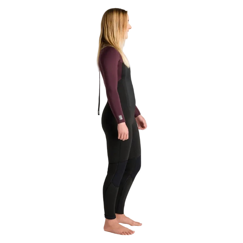 C-Skins NuWave Surflite 5/4/3mm Womens GBS Back Zip Wetsuit 2026 - Black / Rust / Yellow