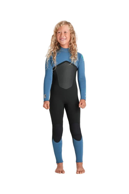 C-Skins NuWave Legend 5/4mm Junior GBS Back Zip Wetsuit in Black / Steel Blue / Aqua