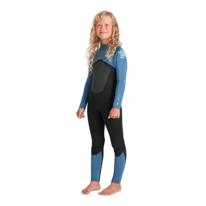 C-Skins NuWave Legend 5/4mm Junior GBS Back Zip Wetsuit 2026 - Black / Steel Blue / Aqua