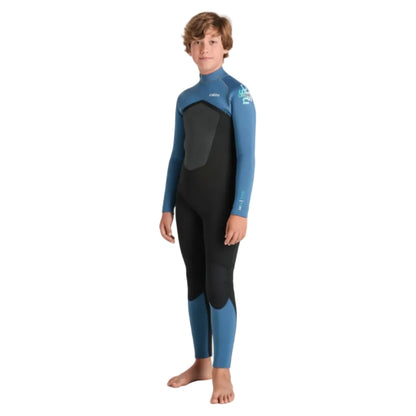 C-Skins NuWave Legend 5/4mm Junior GBS Back Zip Wetsuit 2026 - Black / Steel Blue / Aqua