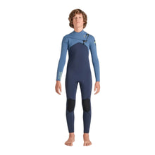 C-Skins NuWave Session 4/3mm Junior GBS Chest Zip Wetsuit in Bluestone/Steel Blue X/Lime