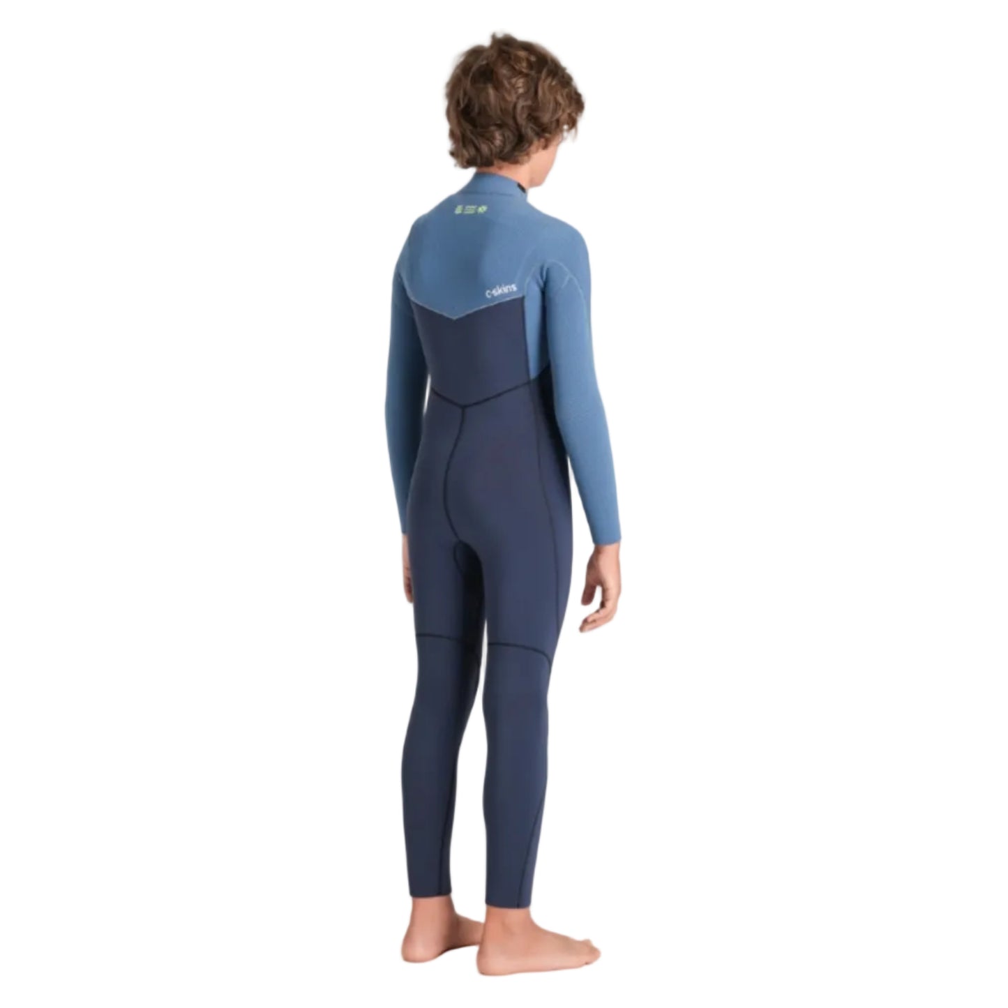 C-Skins NuWave Session 4/3mm Junior GBS Chest Zip Wetsuit 2026 - Bluestone/Steel Blue X/Lime
