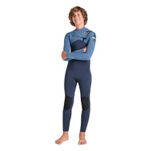 C-Skins NuWave Session 4/3mm Junior GBS Chest Zip Wetsuit 2026 - Bluestone/Steel Blue X/Lime