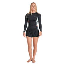 C-Skins NuWave UV Premium Womens Long Sleeve Rash Vest - Raven Black / Tropical