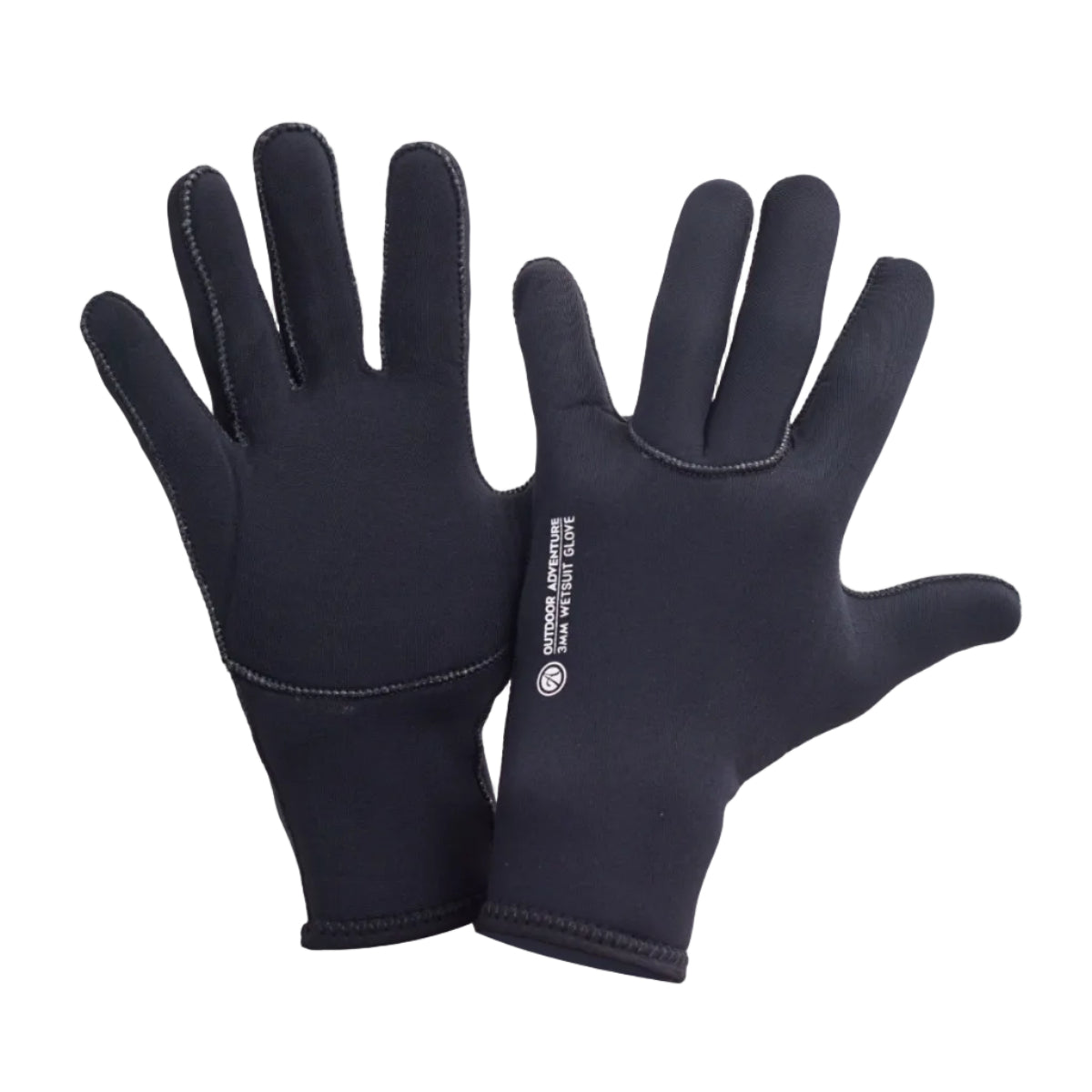 Outdoor Adventure 3mm Wetsuit Gloves - Black - Full View