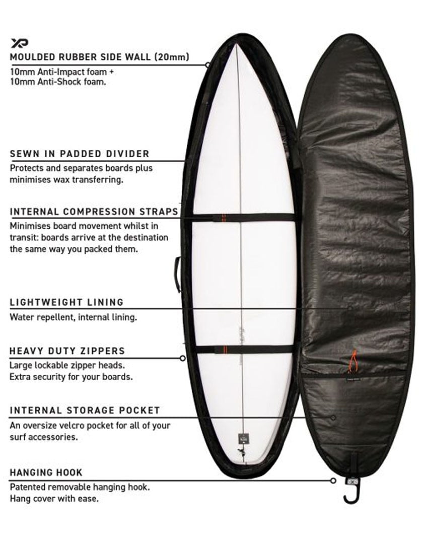 Ocean & Earth Hypa 10mm Double Fish Surfboard Bag - Black
