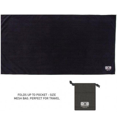 Ocean & Earth Travel Light Towel Black - One Size   - Towel with Travel Pocket