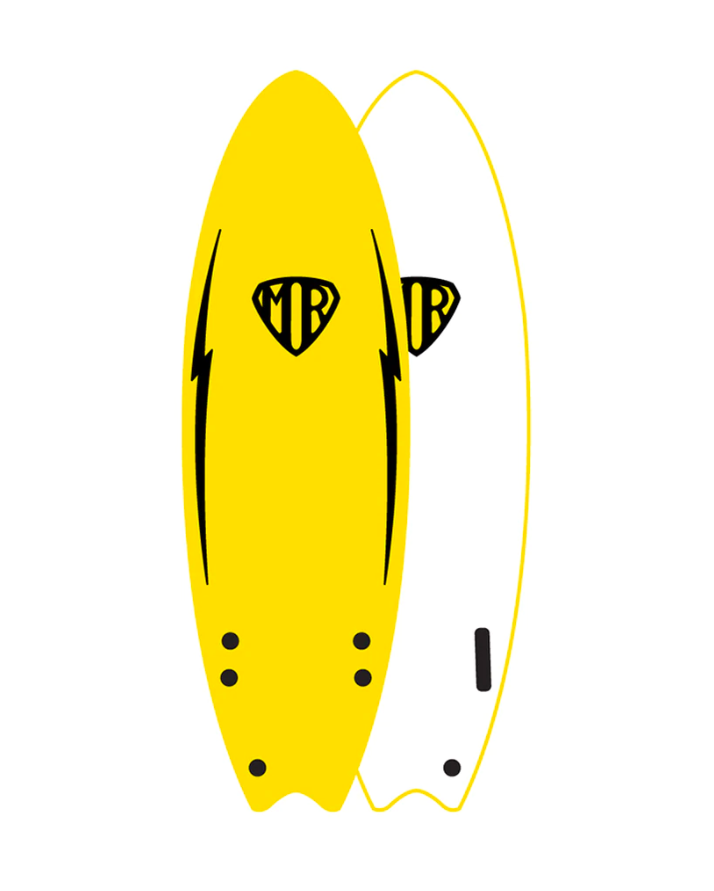 Ocean & Earth Mr Ezi Rider Twin Fin Surfboard - Yellow
