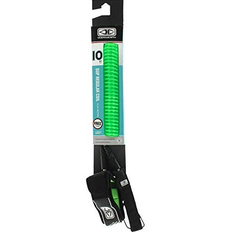 Ocean & Earth Regular 10' SUP Coiled Knee Leash in Lime