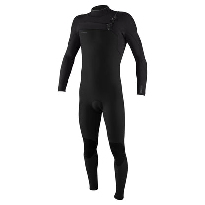 O'Neill Hyperfreak Wind 4/3+mm Chest Zip Wetsuit in Black / Tempered Steel