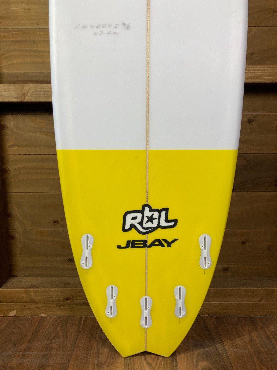 Rebel Hybrid Shortboard 6'4" Surfboard - Yellow Tail Dip