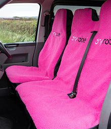 Dryrobe Water-Repellent Single Car Seat Cover - Black/Pink