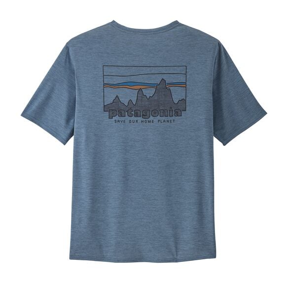 Patagonia Mens Cap Cool Daily Graphic Shirt in '73 Skyline: Utility Blue X-Dye