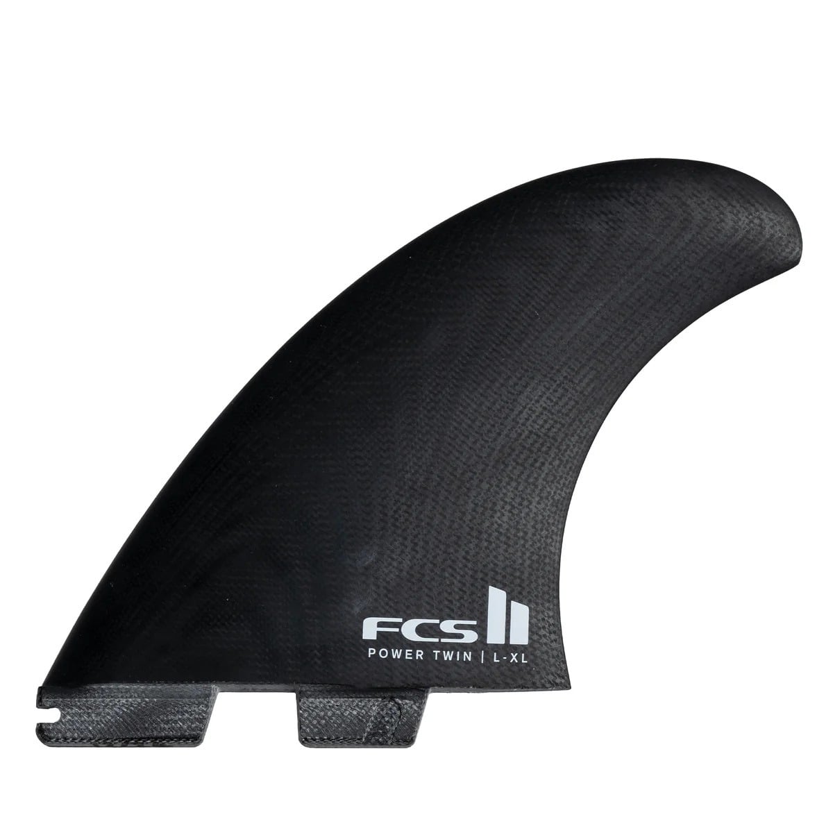 FCS II Power Twin + Stabiliser L-XL Fin Set in Black/White