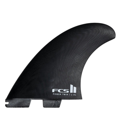 FCS II Power Twin + Stabiliser L-XL Fin Set in Black/White