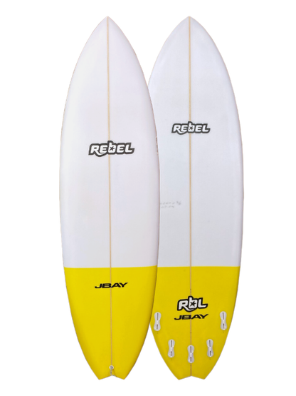Rebel Hybrid Shortboard 6'4" Surfboard - Yellow Tail Dip