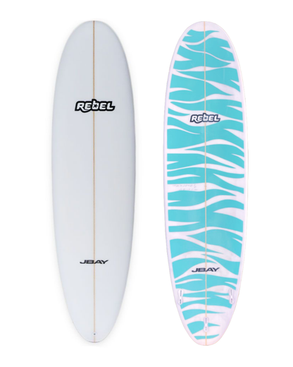 Rebel Mini Mal 7'2" Surfboard - Clear/Seagreen Design