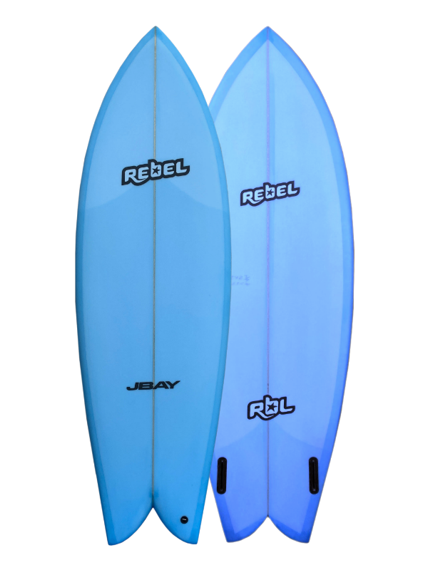 Rebel Retro Fish 5'10" Surfboard - Blue