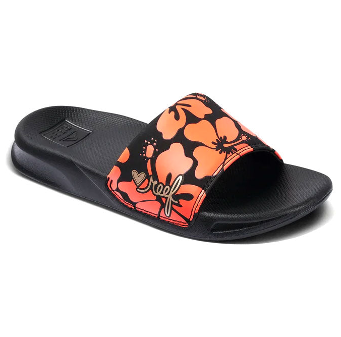 Reef One Slide Kids Flip Flop - Hibiscus Coral