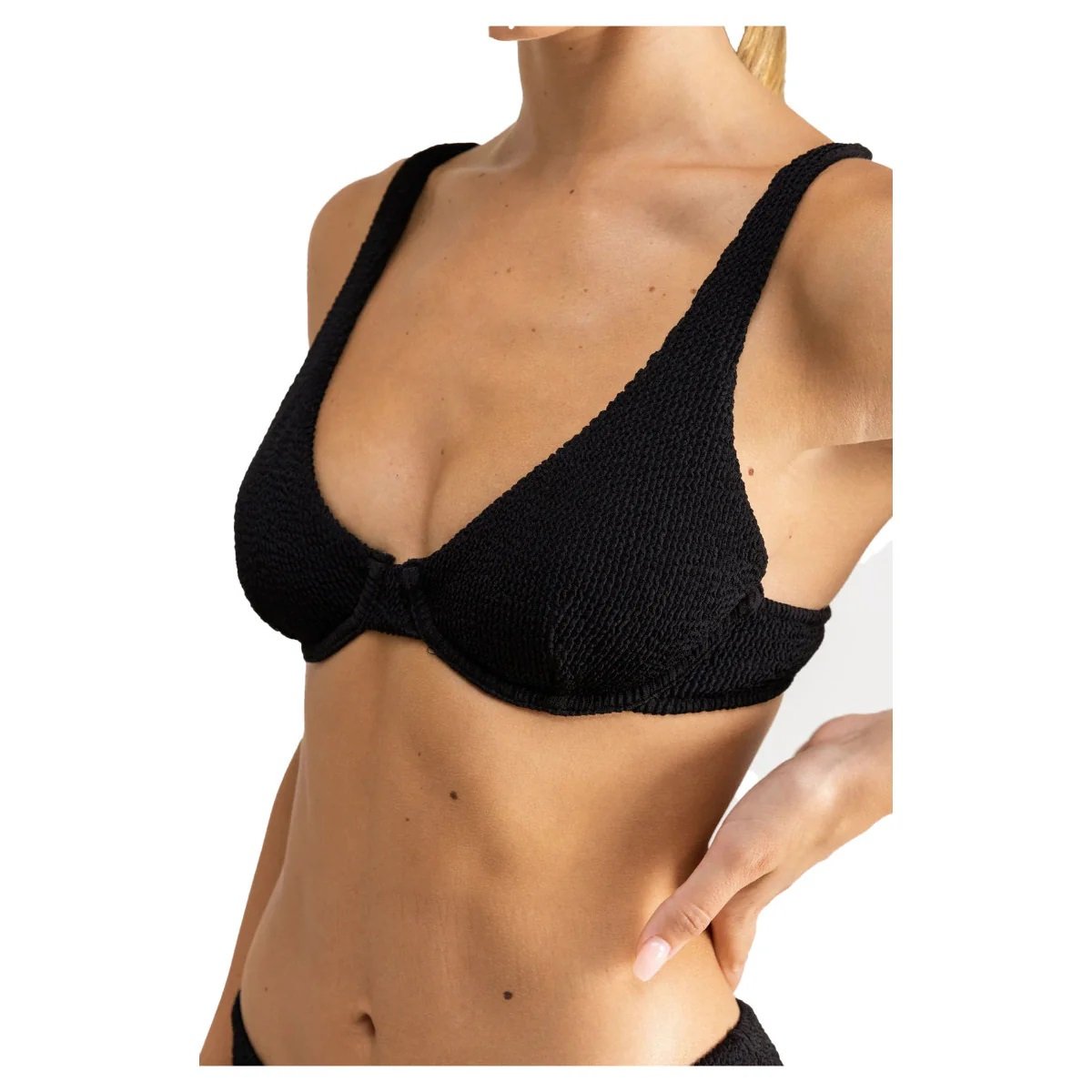 Rhythm Wave Break Underwire Bikini Top in Black
