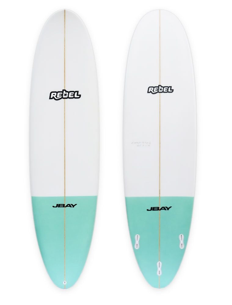 Rebel Mini Mal Surfboard - Seaglass Tail Dip - Full View