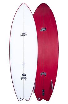 Lost RNF 96 Fish Surfboard in White / Red