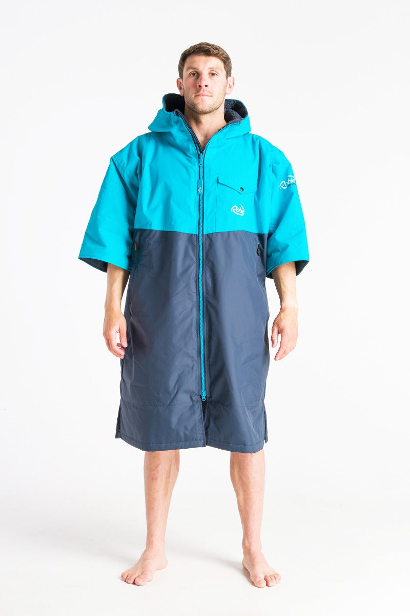 RobieRobe Dry-Series Recycled Short Sleeve Changing Robe - India Ink /Blue - Front