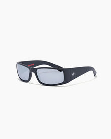 Doomsday Machine Sunglasses in Matte Black / Silver-Grey Polarised