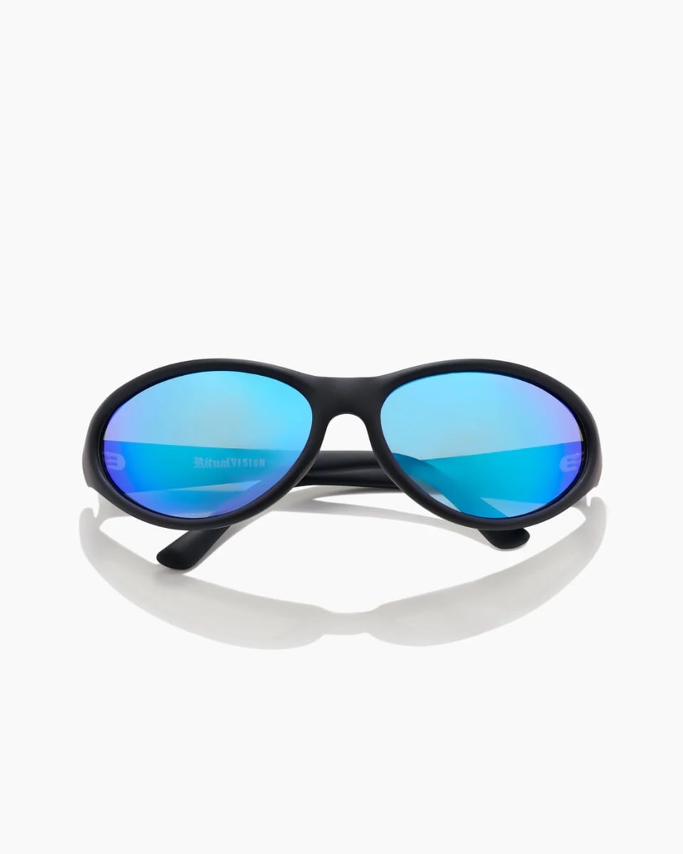 Ritual Vision Morphine Sunglasses - Matte Black/Blue Reflective Polarised