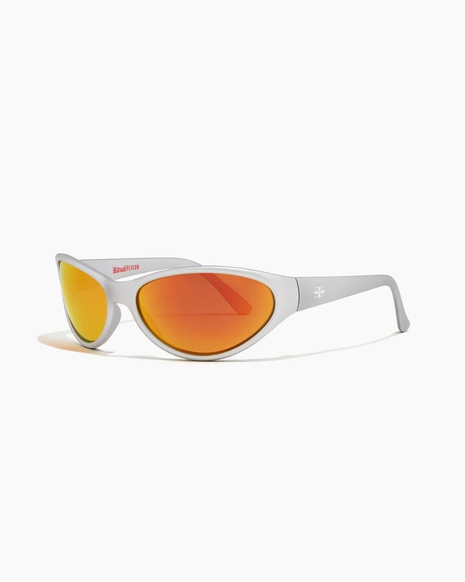 Ritual Vision Morphine Sunglasses - Matte Chrome/Orange Reflective Polarised
