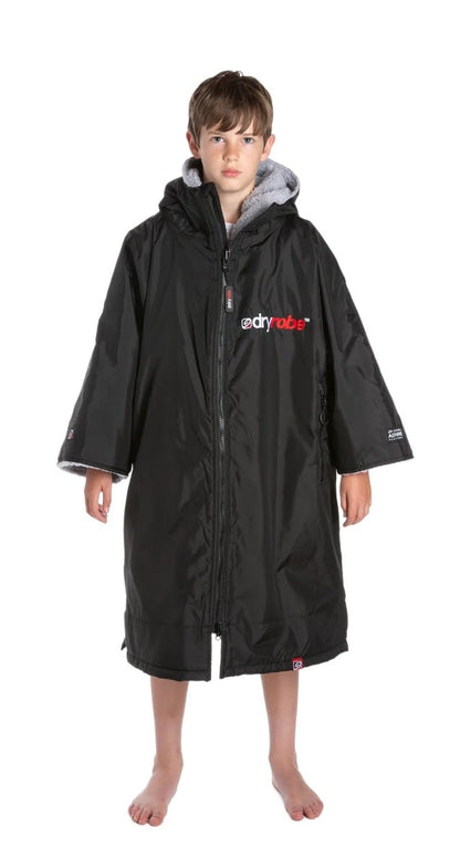 Dryrobe Advance Kids Short Sleeve in Black/Grey - Age 5-9