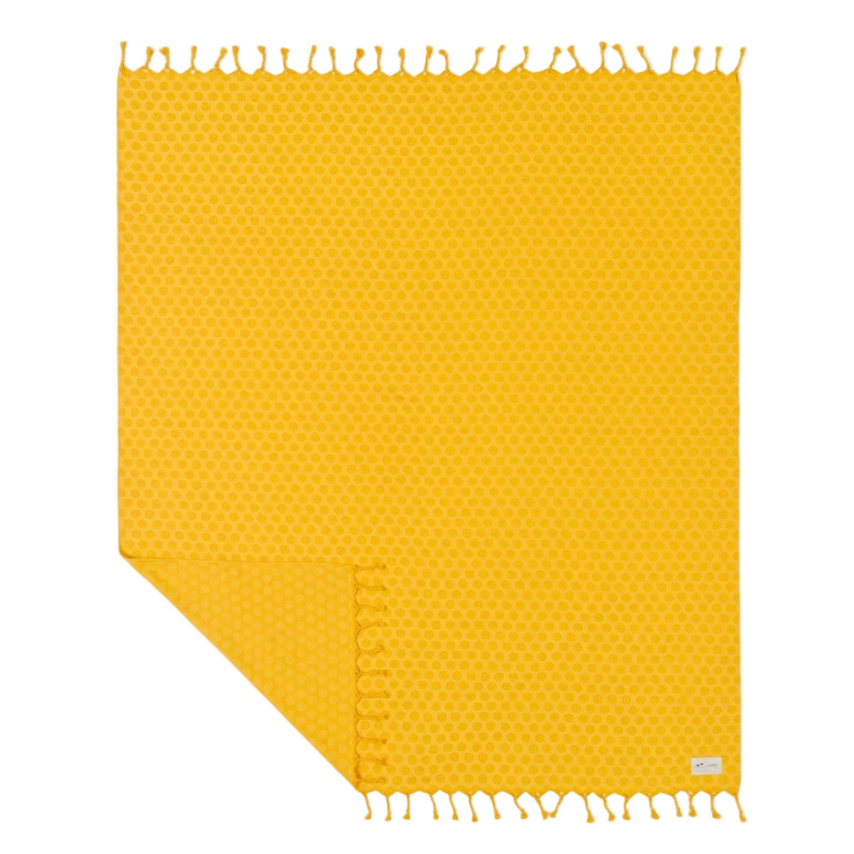 Slowtide Sad Happy Turkish Blanket in Mustard Yellow