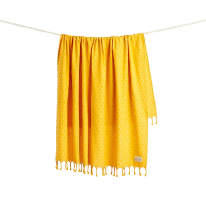 Slowtide Sad Happy Turkish Blanket - Mustard Yellow