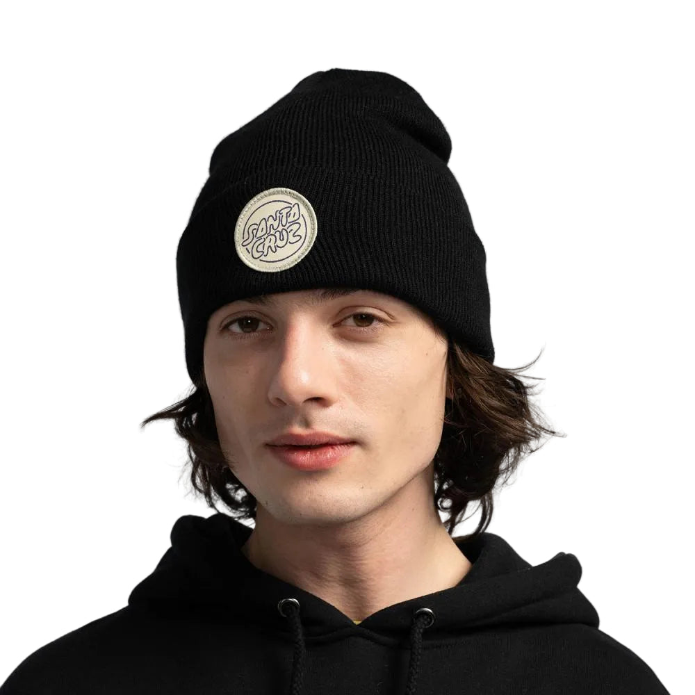 Santa Cruz Contour Bubble Dot Mens Beanie - Black