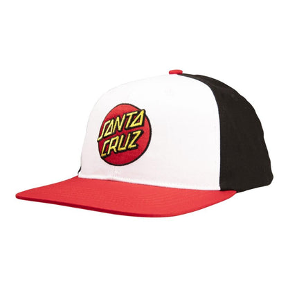 Santa Cruz Classic Dot Snapback Cap - White/Black/Red