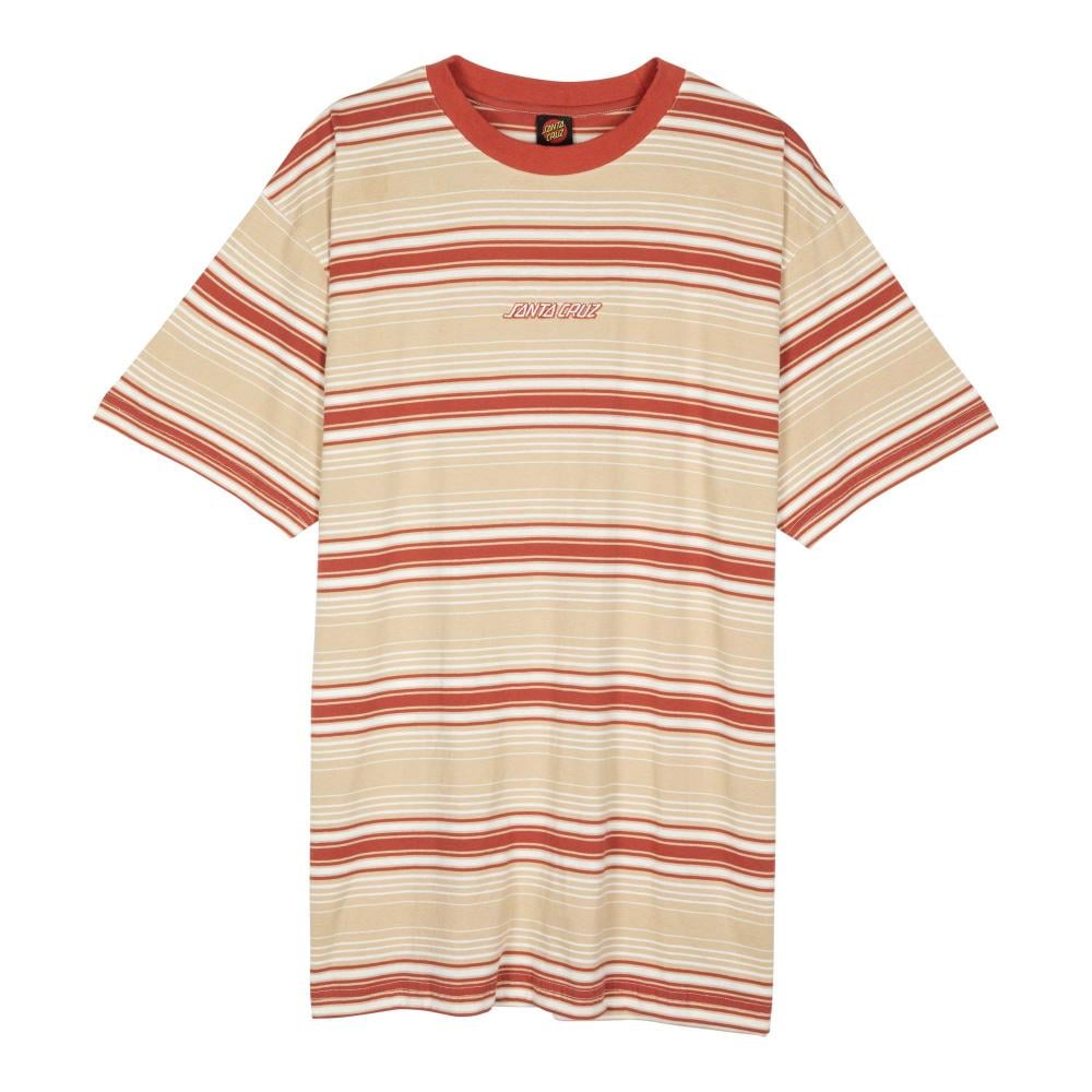 Santa Cruz Classic Strip Haze T-Shirt in Blond Wood Stripe