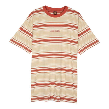 Santa Cruz Classic Strip Haze T-Shirt in Blond Wood Stripe