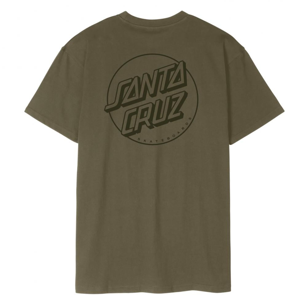 Santa Cruz Tonal Opus Dot Stripe T-Shirt in Uniform Green