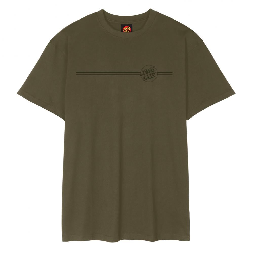 Santa Cruz Tonal Opus Dot Stripe T-Shirt - Uniform Green