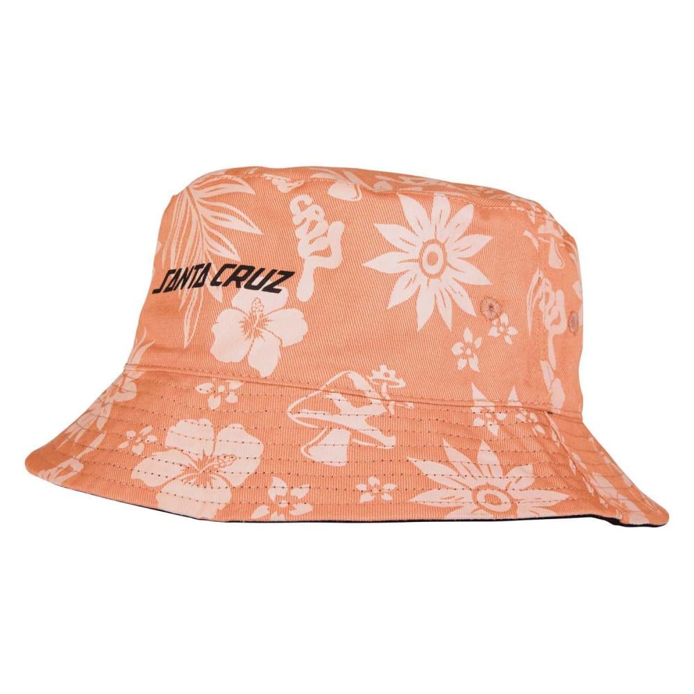 Santa Cruz Womens Take A Trip Reversible Bucket Hat in Apricot / Black