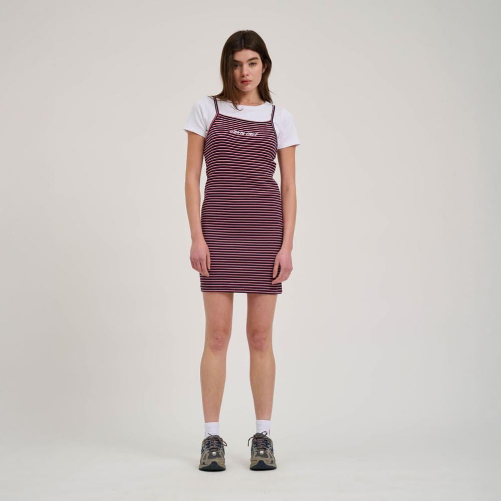 Santa Cruz Women's Strip Logo Emb Dress - Black Stripe