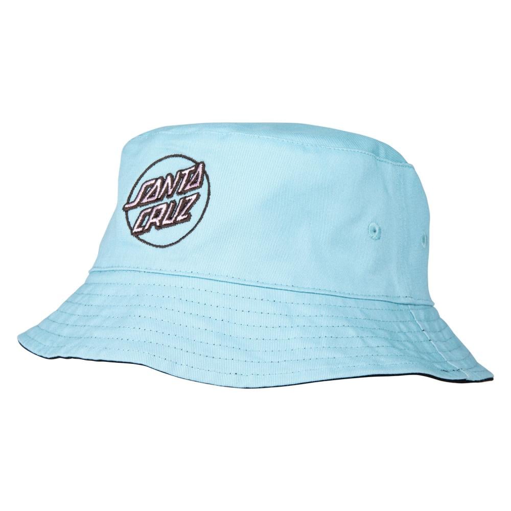 Santa Cruz Womens Partial Dot Reversible Bucket Hat in Black / Mint