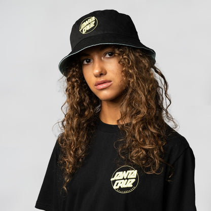 Santa Cruz Women's Partial Dot Reversible Bucket Hat - Black / Mint