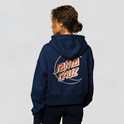 Santa Cruz Women's Moon Dot Emb Cropped Hoodie - Midnight Blue